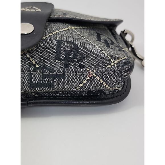 DOONEY & BOURKE Vintage Black Canvas Leather Wristlet Wallet‎ Pouch DB Signature - Picture 4 of 15